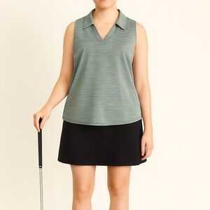 LADY HAGEN Heathered V-Neck Tank Size Small Golf‎ Outdoor Sporty Country Club